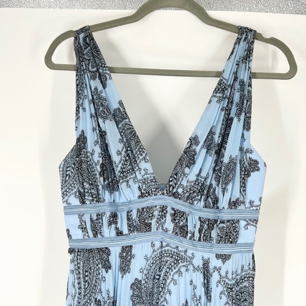 NWT Sandro Beathe Paisley Printed Pleated Midi Dress Size 36 - Picture 4 of 15